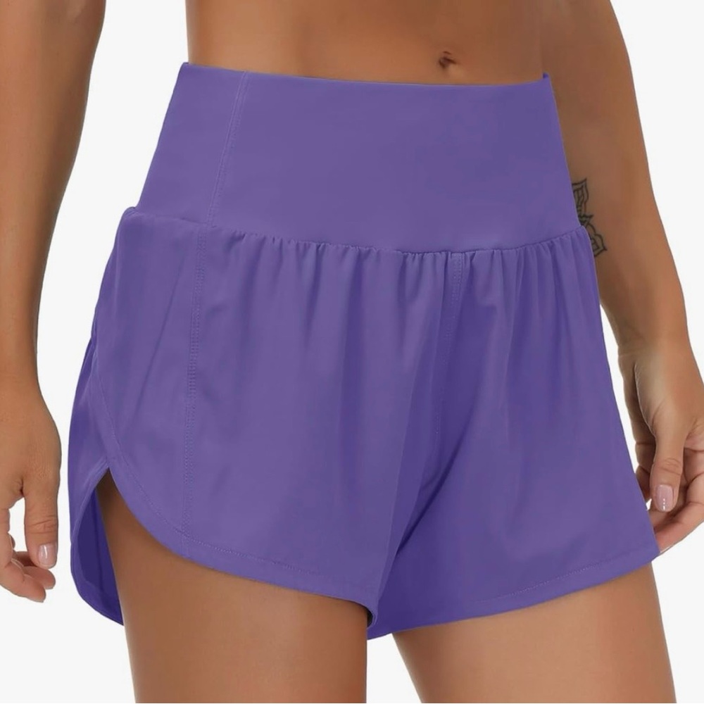 Women's Athletic High-Rise Purple Shorts